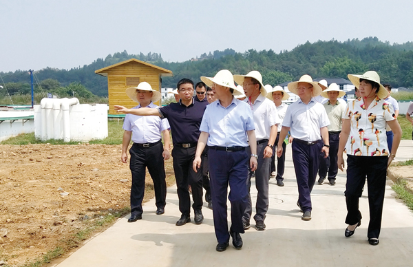 江西省水利廳黨委書記、廳長羅小云視察我司龍南黃沙稀土尾水收集處理廠